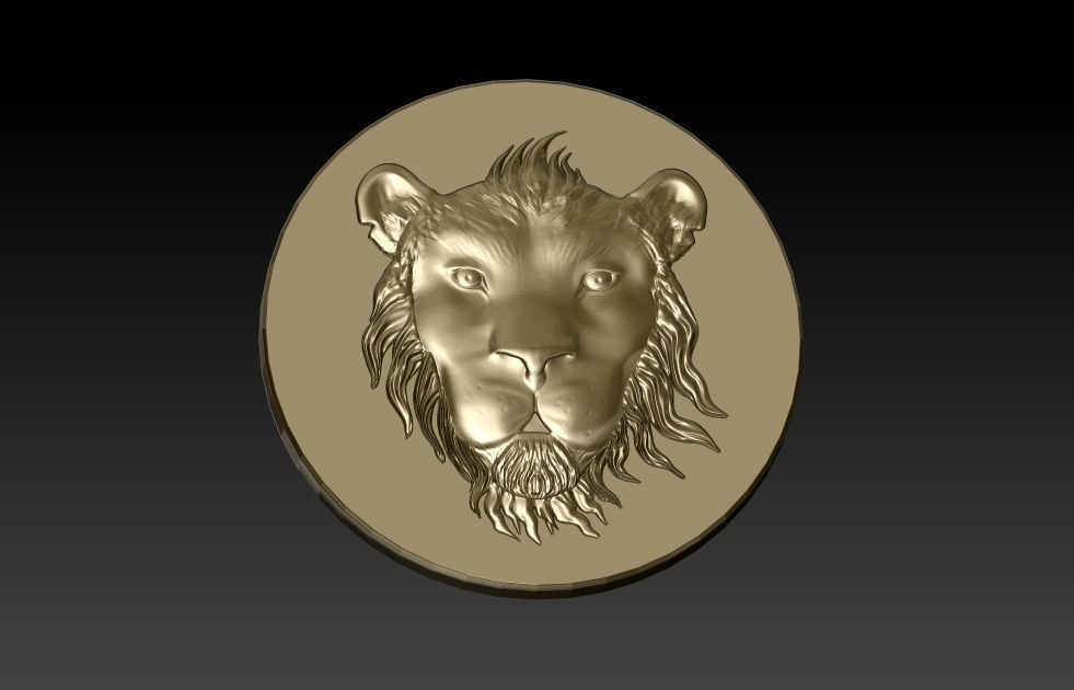 Tsavo lion head coin 3D model 3D printable | CGTrader