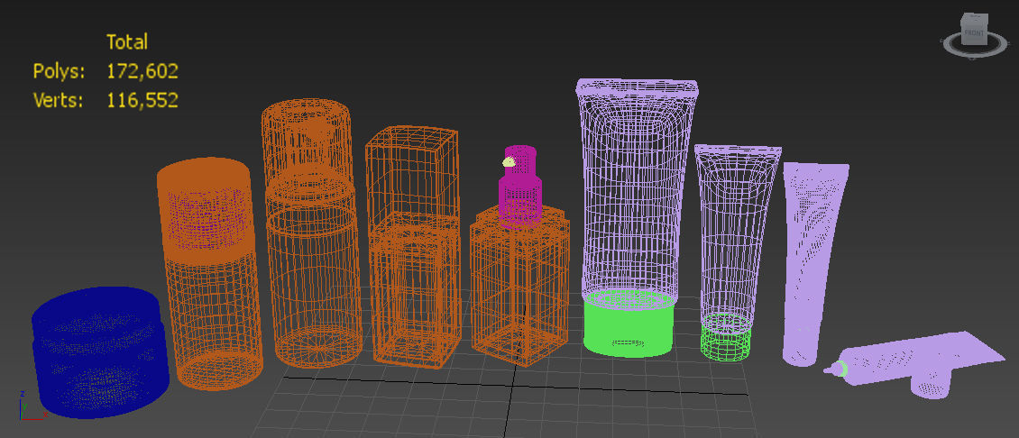 Cosmetic Bottle and Tube Set 3D model_5