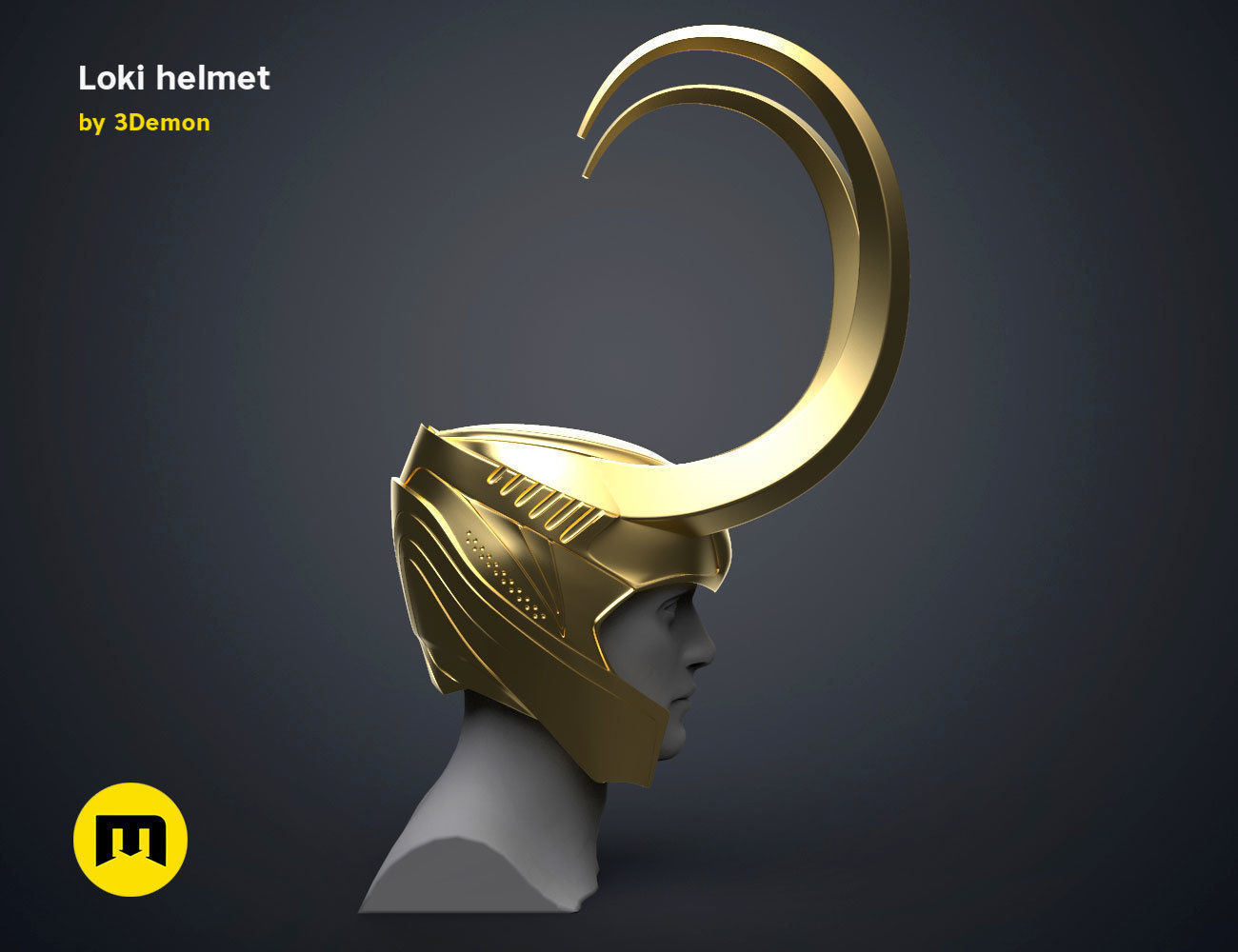 Loki helmet 3D print model_8