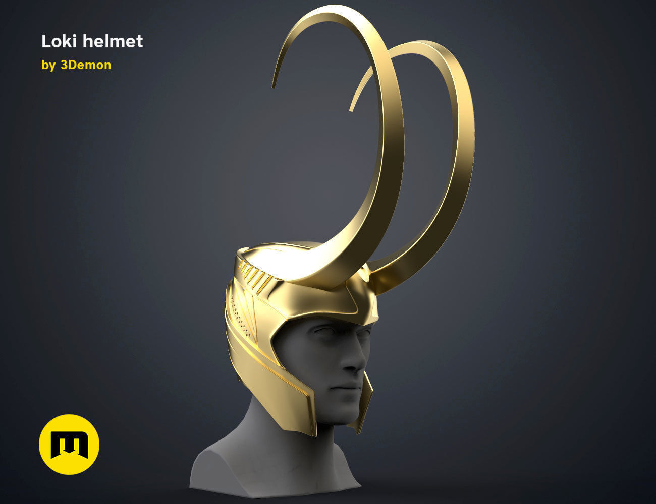 Loki helmet 3D print model_9