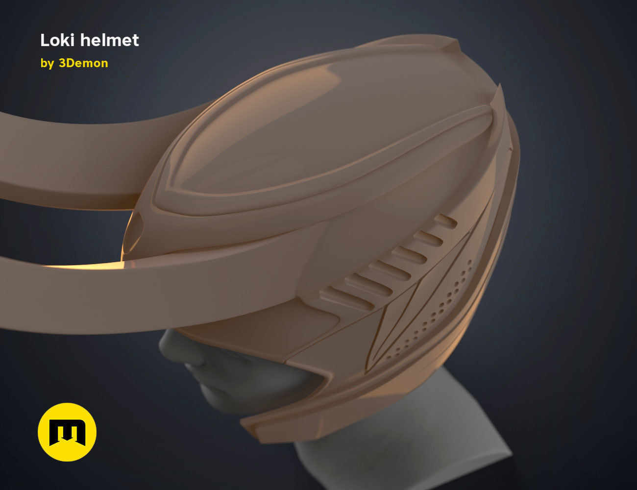 Loki helmet 3D print model_24
