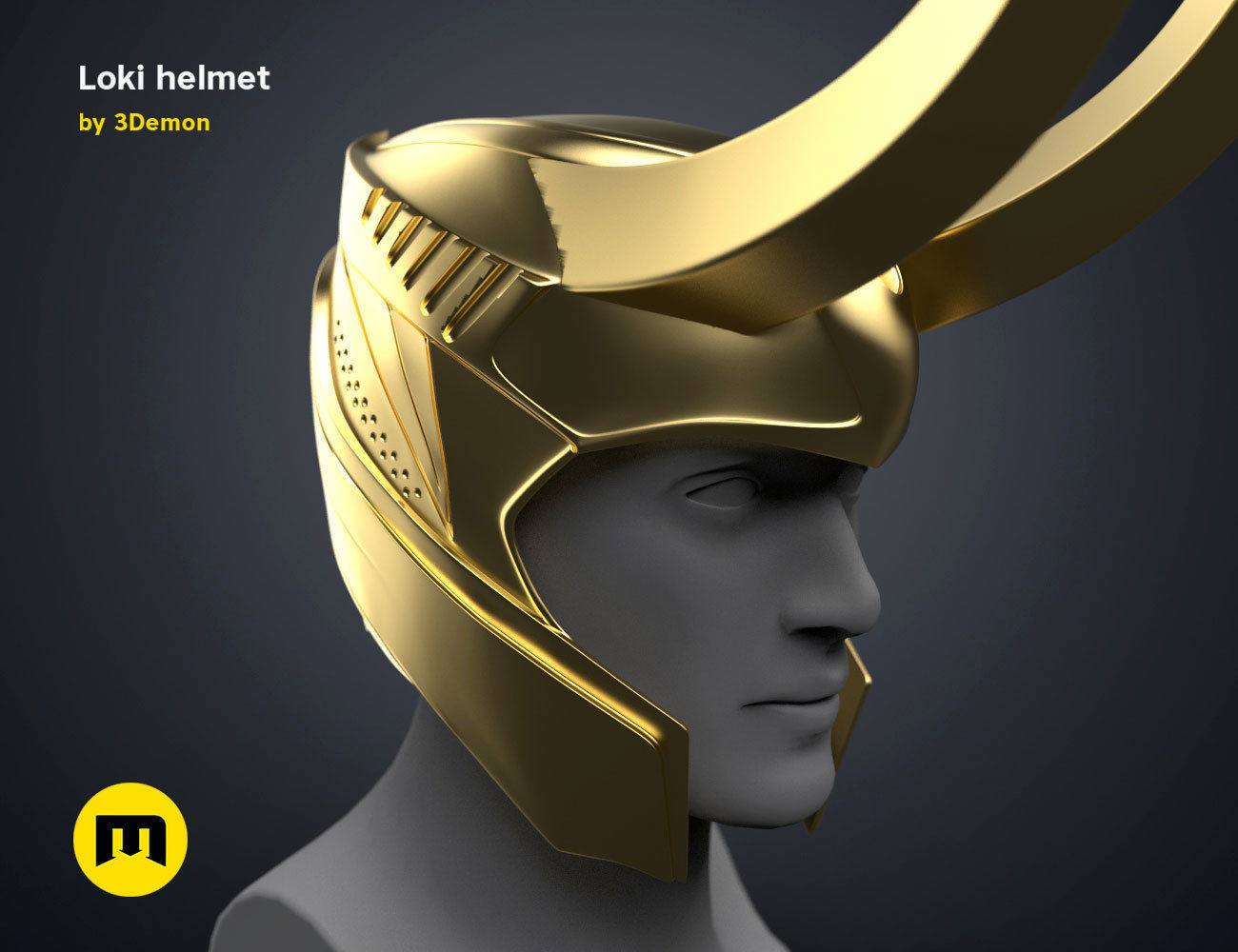 Loki helmet 3D print model_10