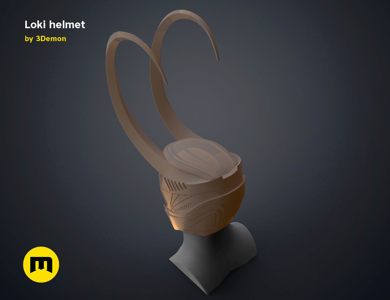 Loki helmet 3D print model_19