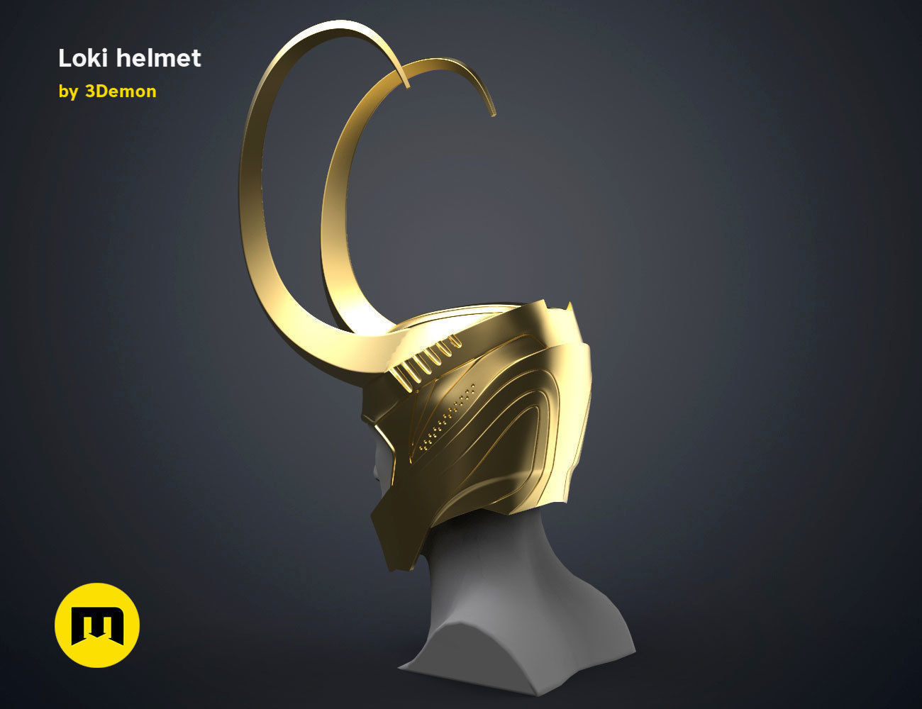 Loki helmet 3D print model_4