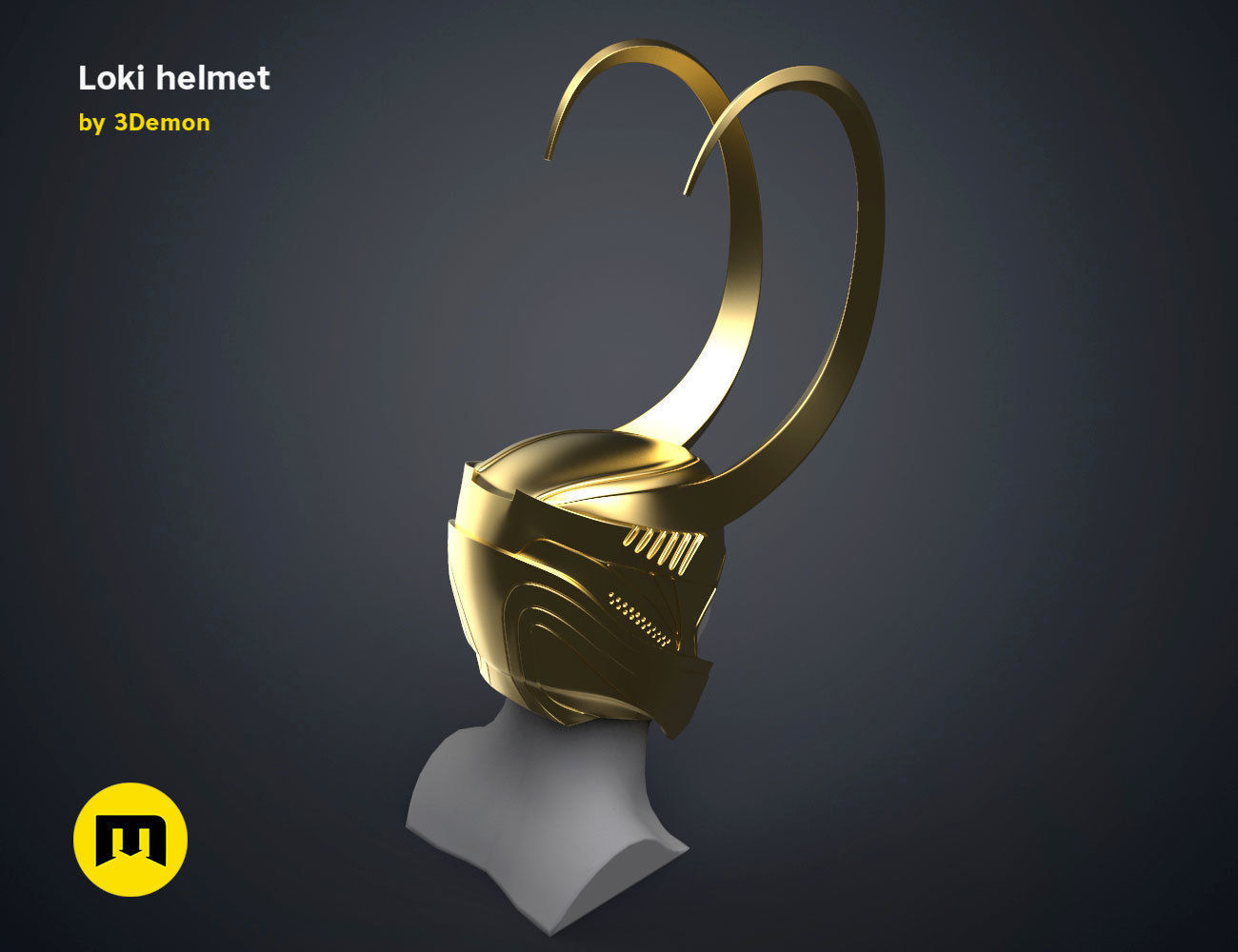 Loki helmet 3D print model_7