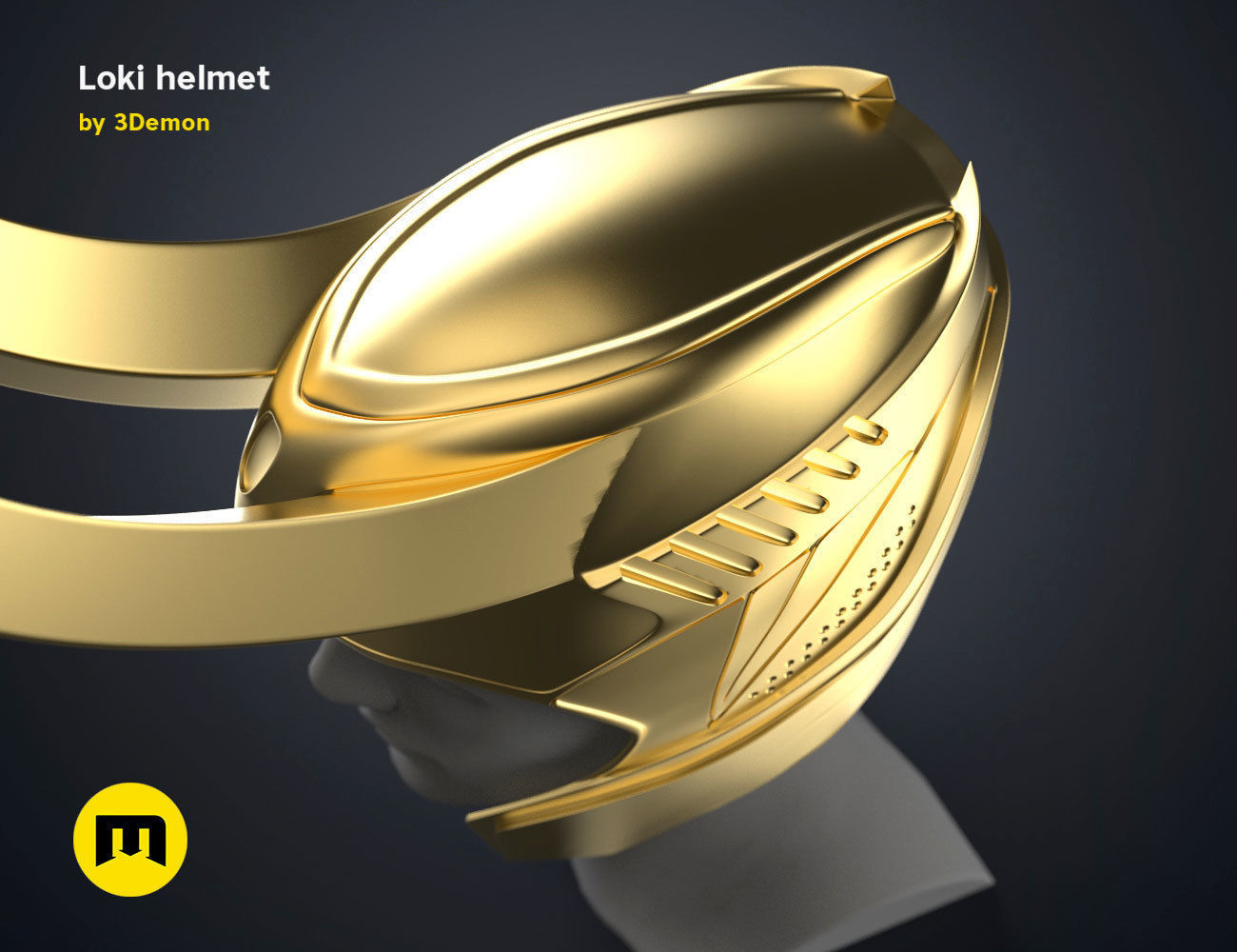 Loki helmet 3D print model_11