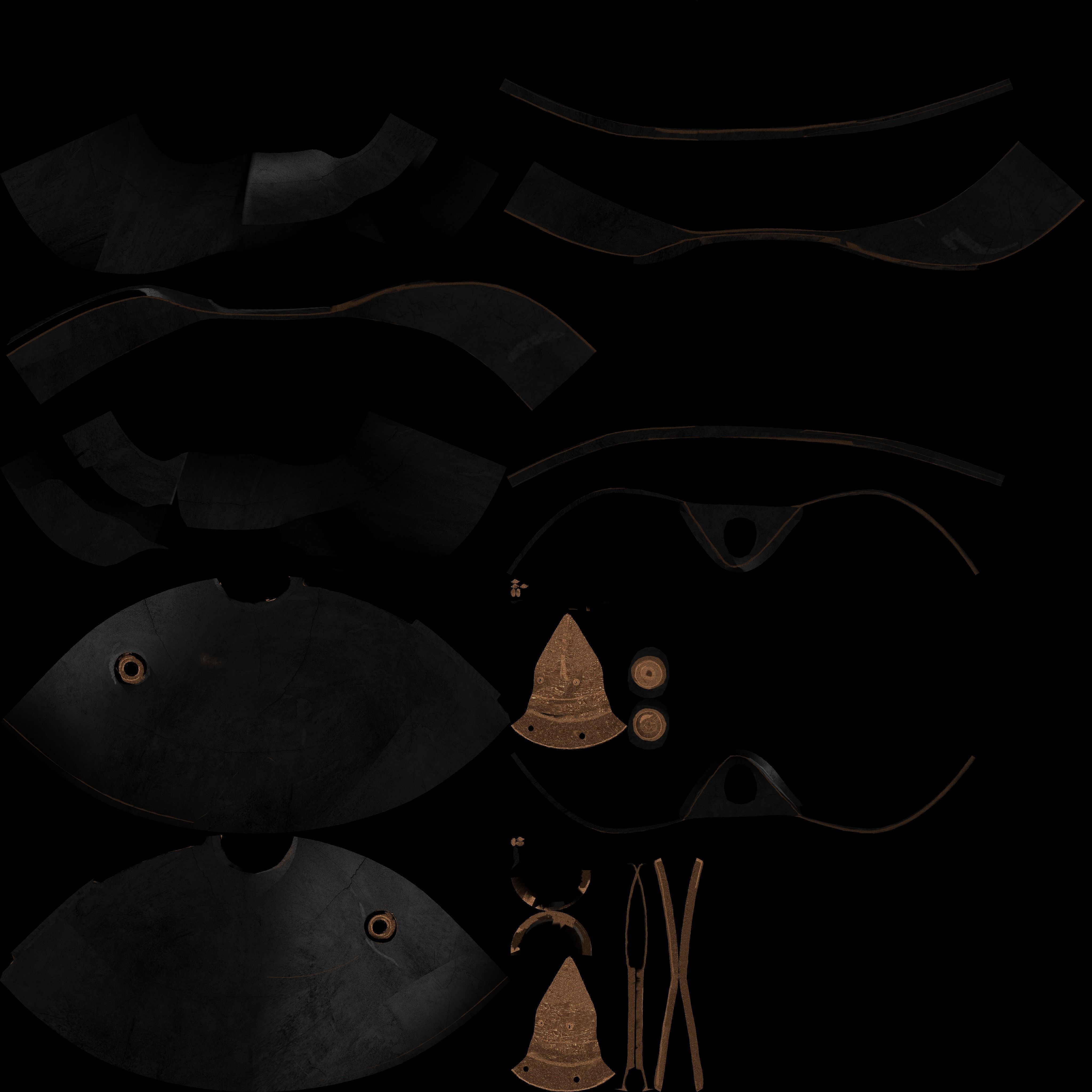 Helmet medieval 5 Low-poly 3D model_16