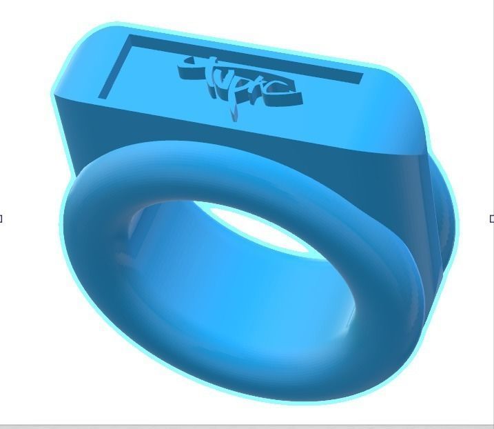 2pac signature 3d printable ring Free 3D print model