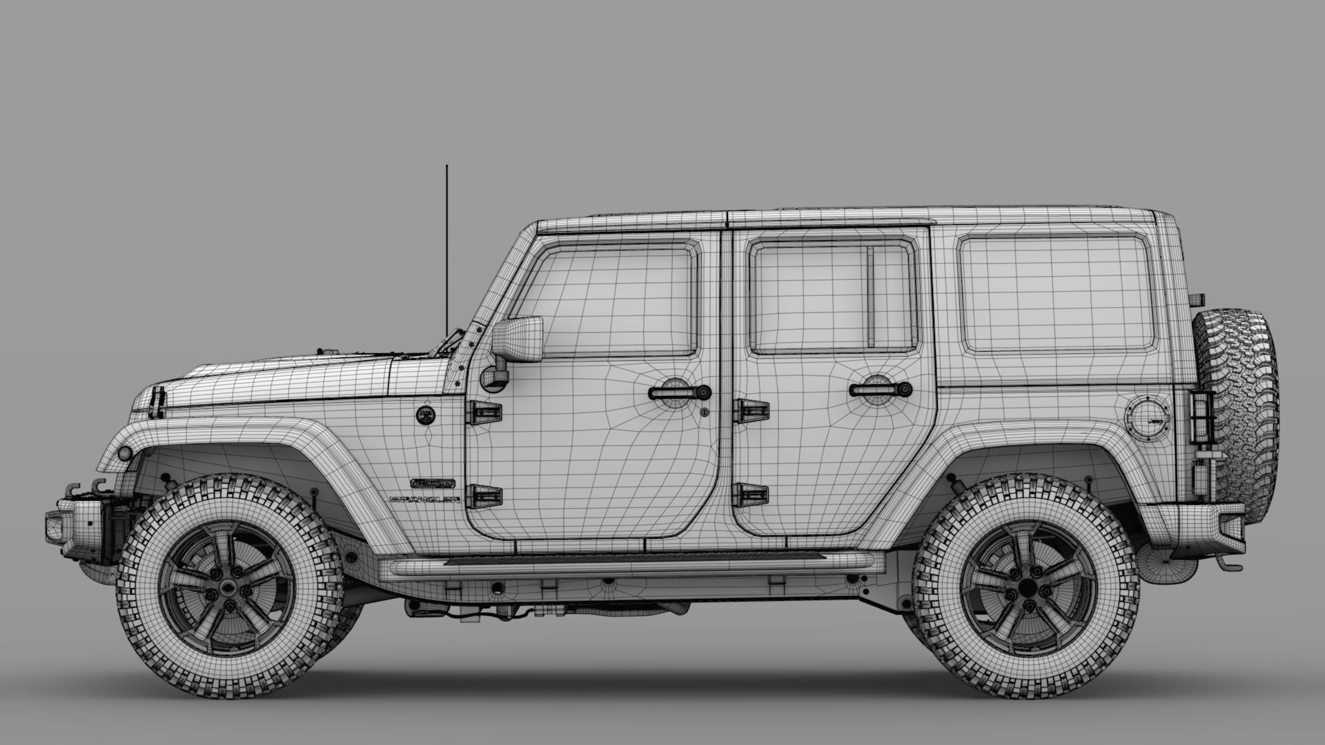 Jeep Wrangler Unlimited Rubicon Recon JK 2017 3D model_15