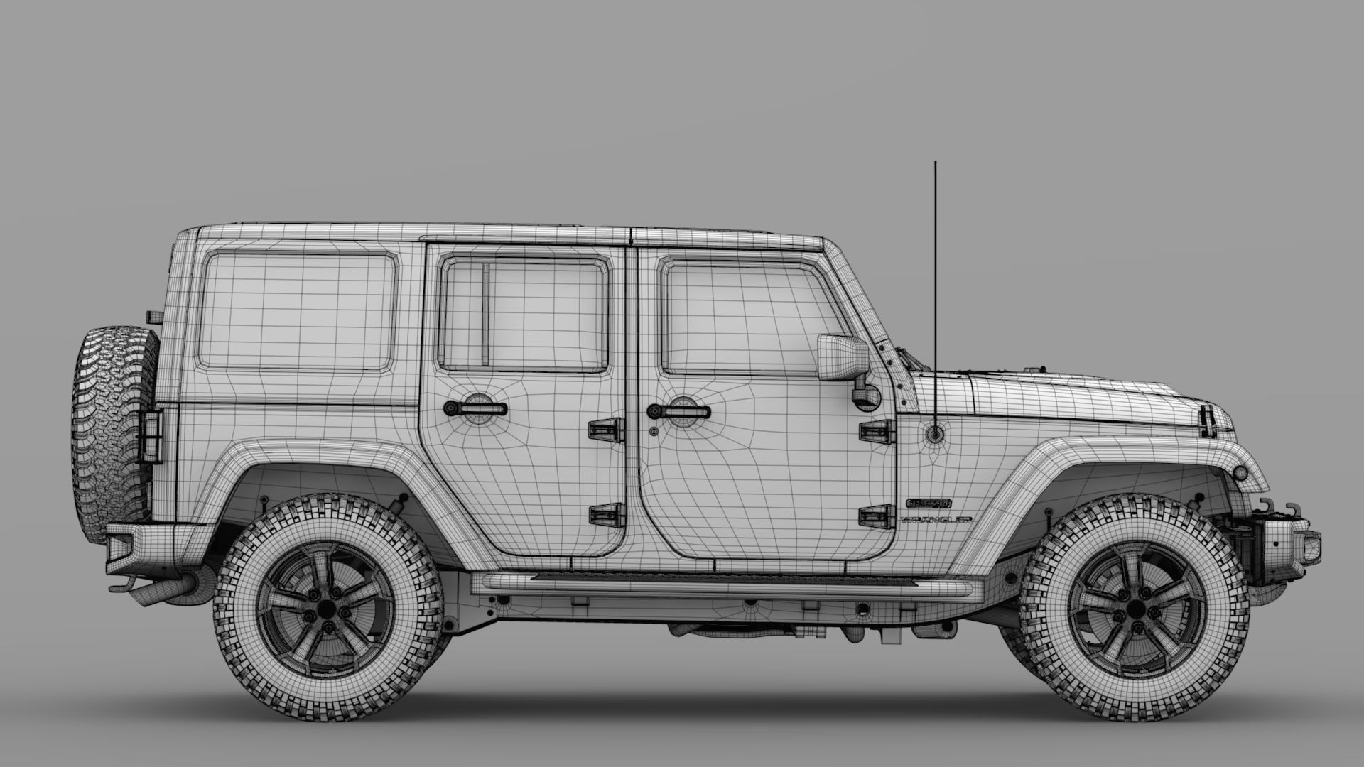 Jeep Wrangler Unlimited Rubicon Recon JK 2017 3D model_12
