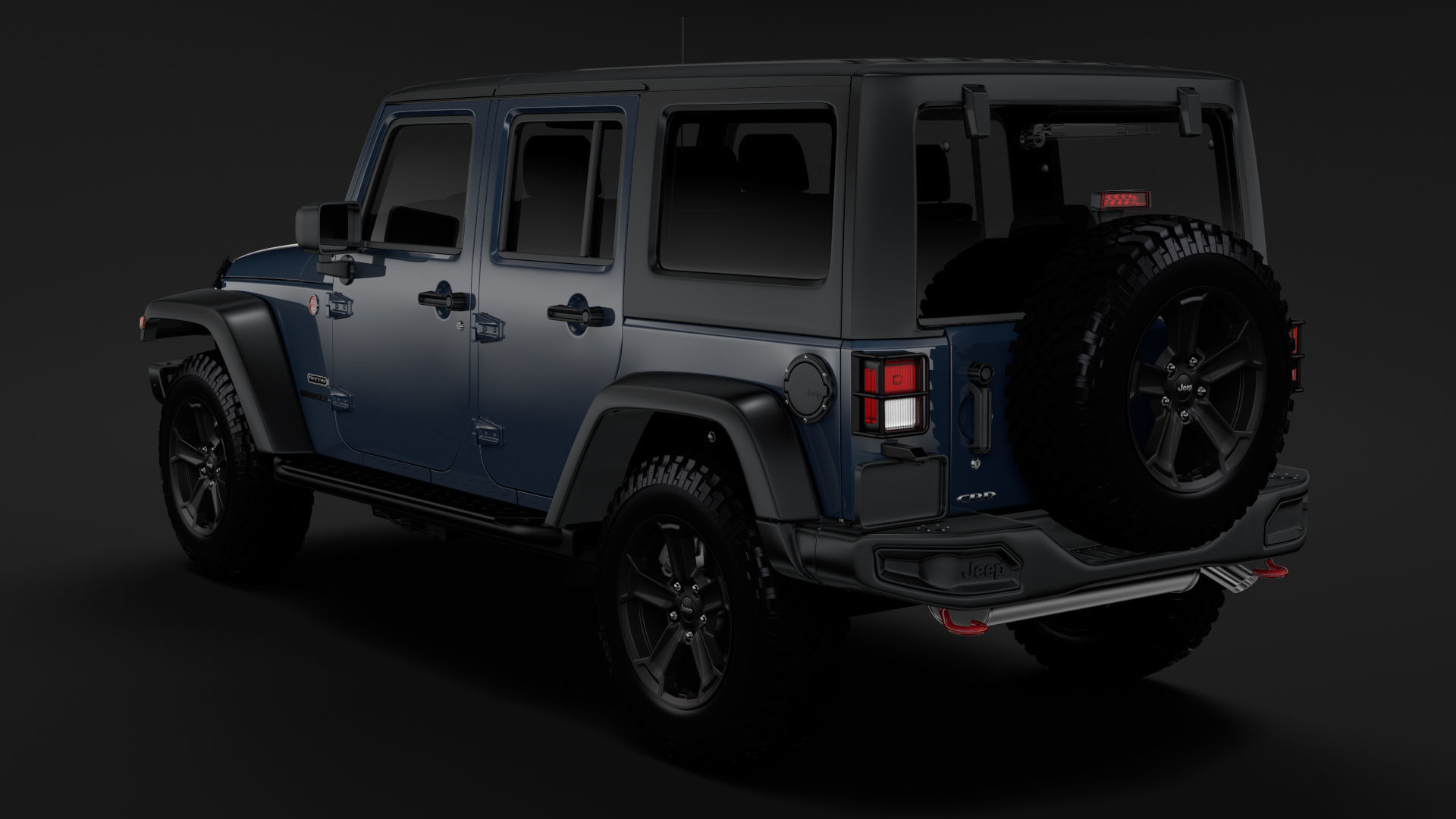 Jeep Wrangler Unlimited Rubicon Recon JK 2017 3D model_6