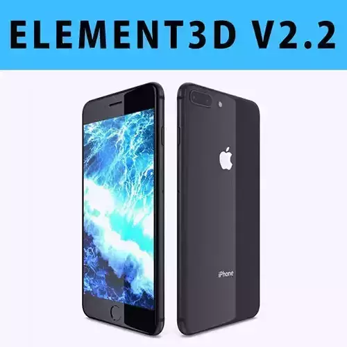 E3D- Apple iPhone 8 Plus Space Gray 3D mode