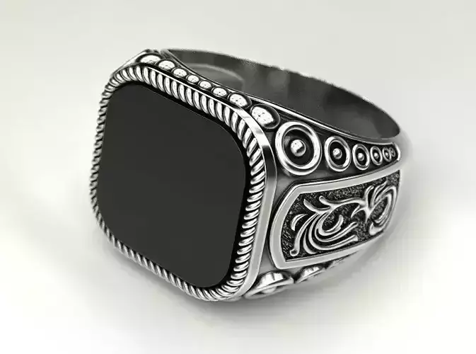 Ring with onyx