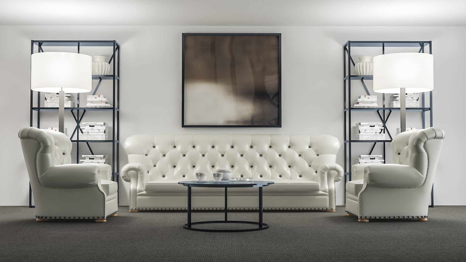 chesterfield Set living room 3D model_7