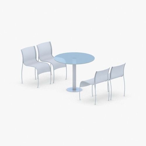 3D model 0700 - Table and Chairs Set VR / AR / low-poly | CGTrader