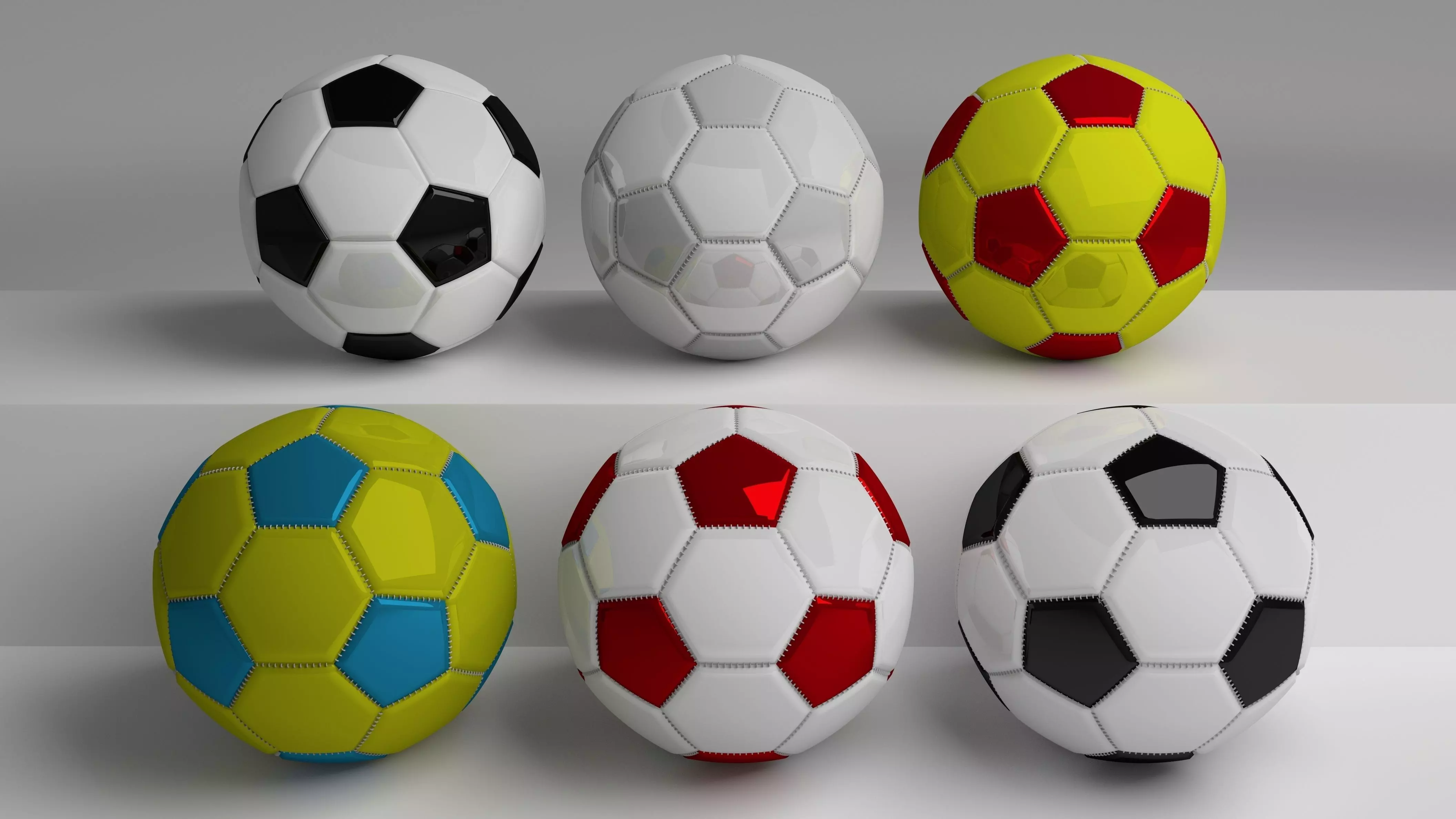 Football Pack Low-poly 3D model