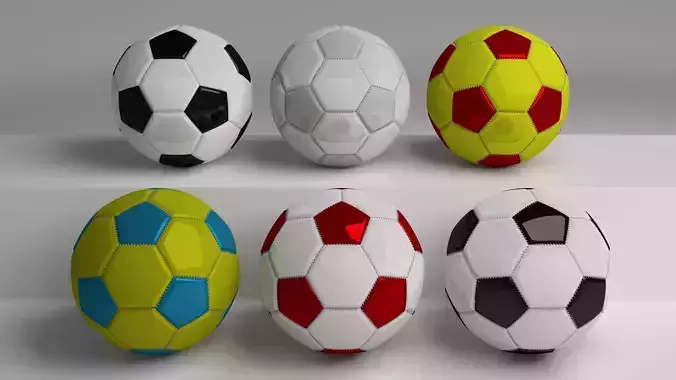 Football Pack Low-poly 3D model