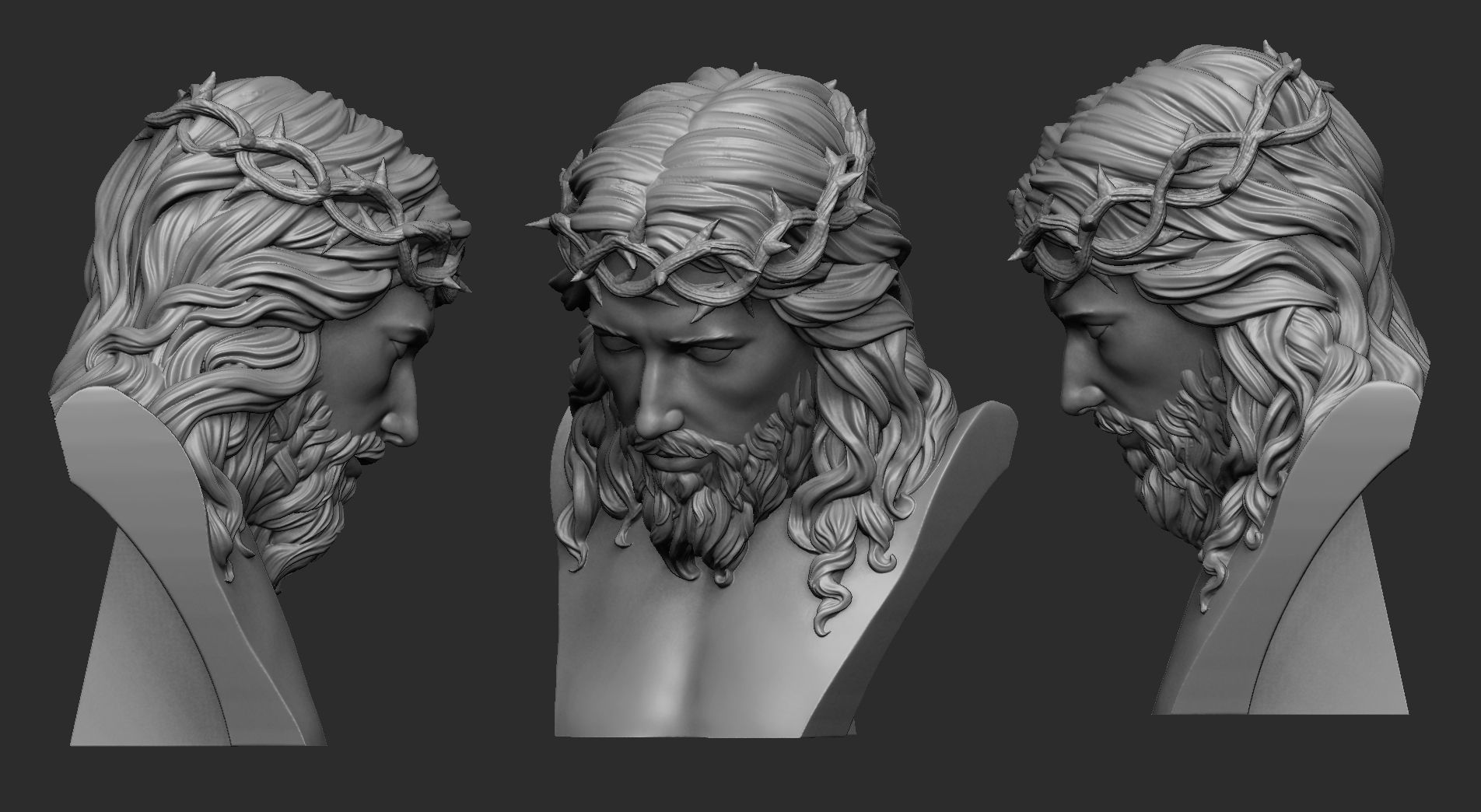 Jesus Bust 3D print model_2