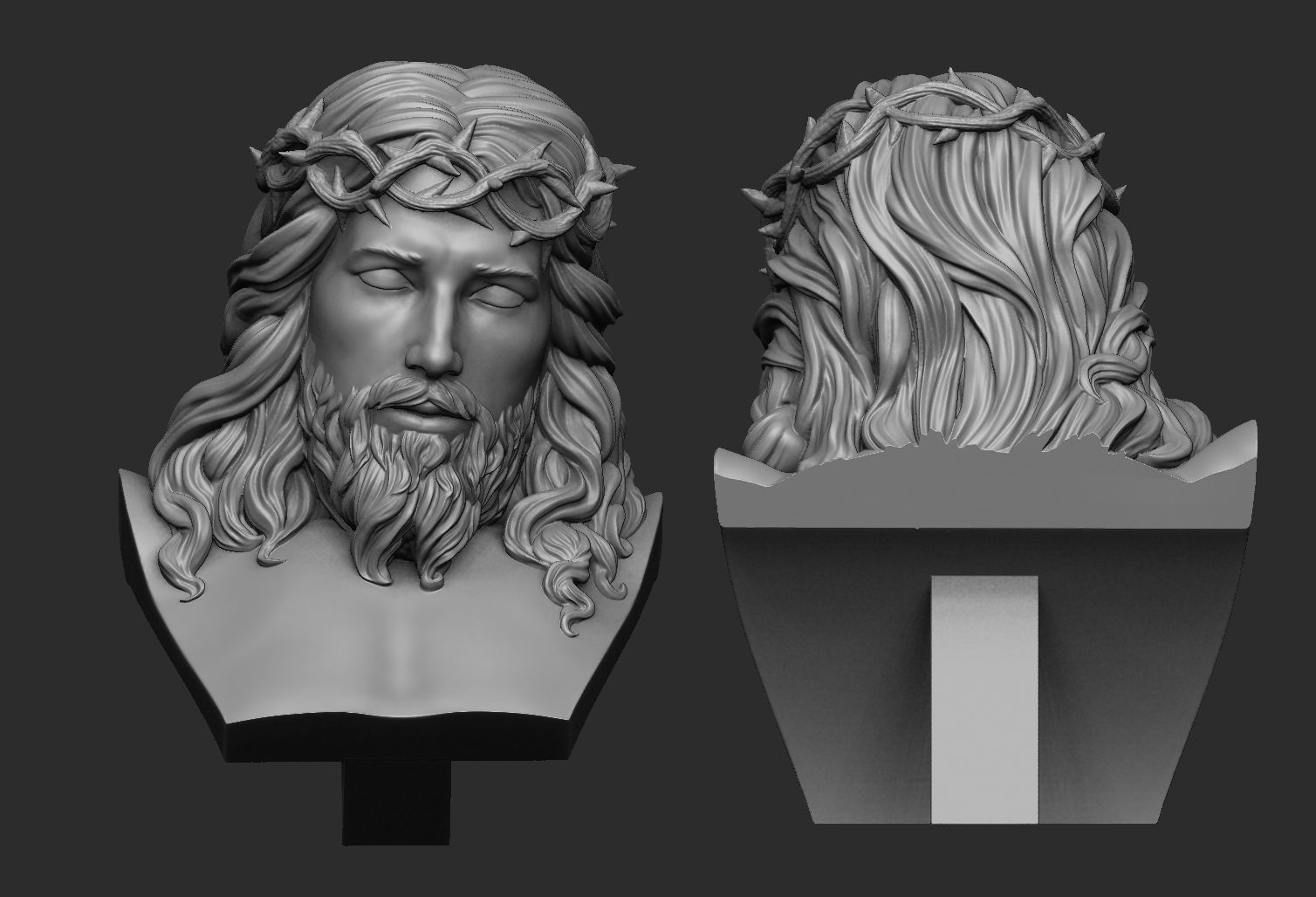 Jesus Bust 3D print model_3