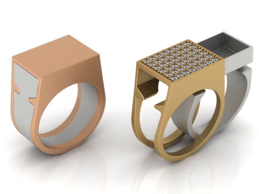 Secret Compartment Ring 2 in 1 3D print model_1