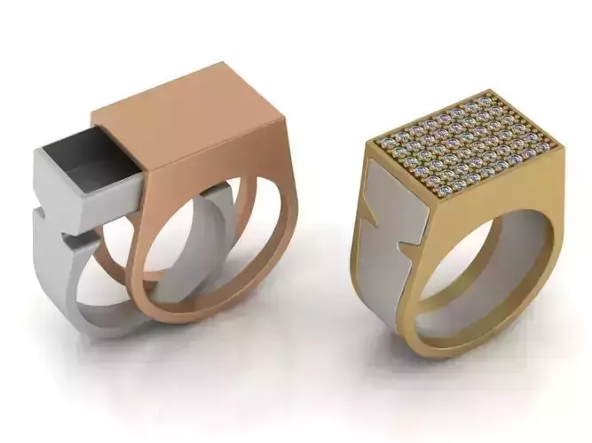 Secret Compartment Ring 2 in 1 3D print model
