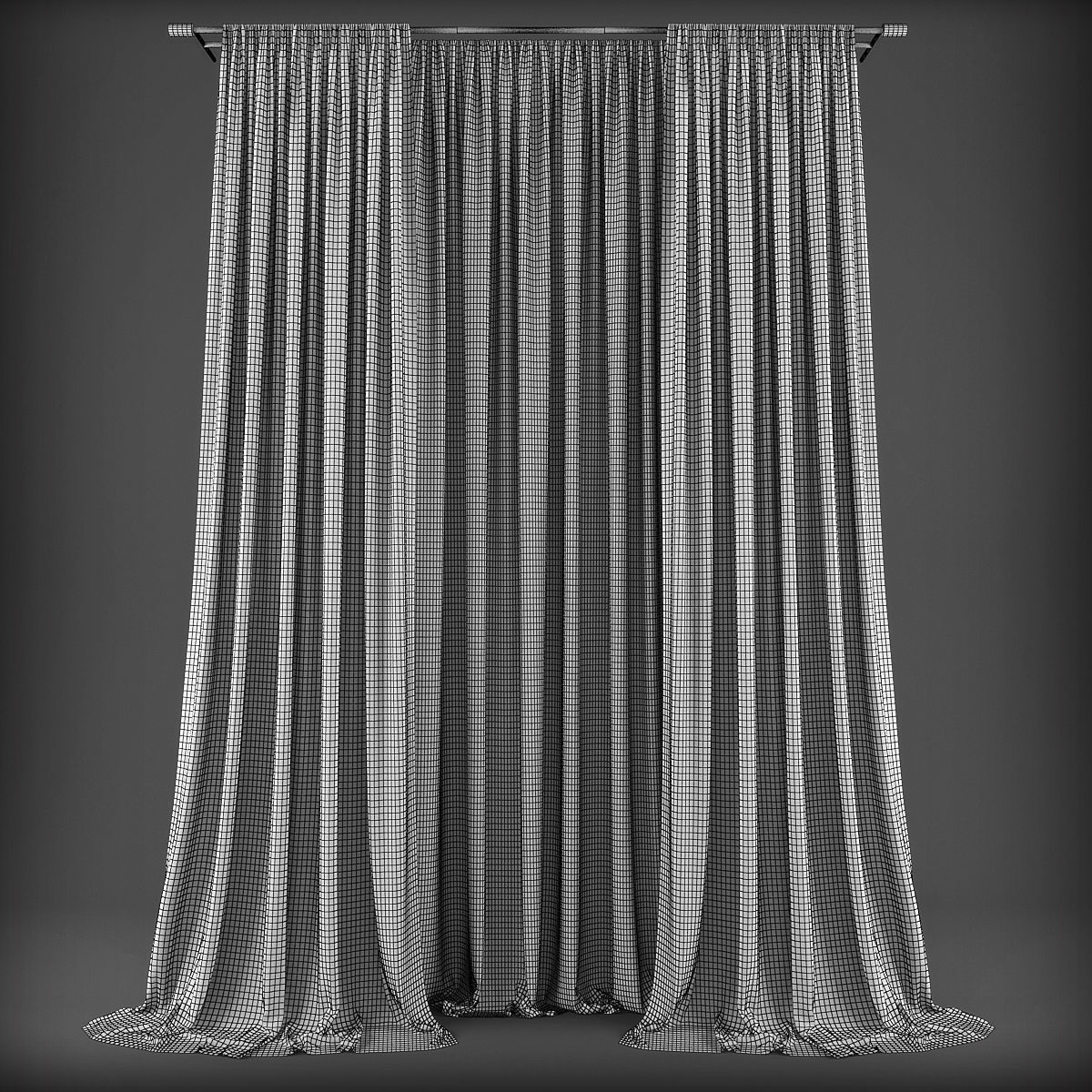 Curtain 3D model 328 Low-poly 3D model_1