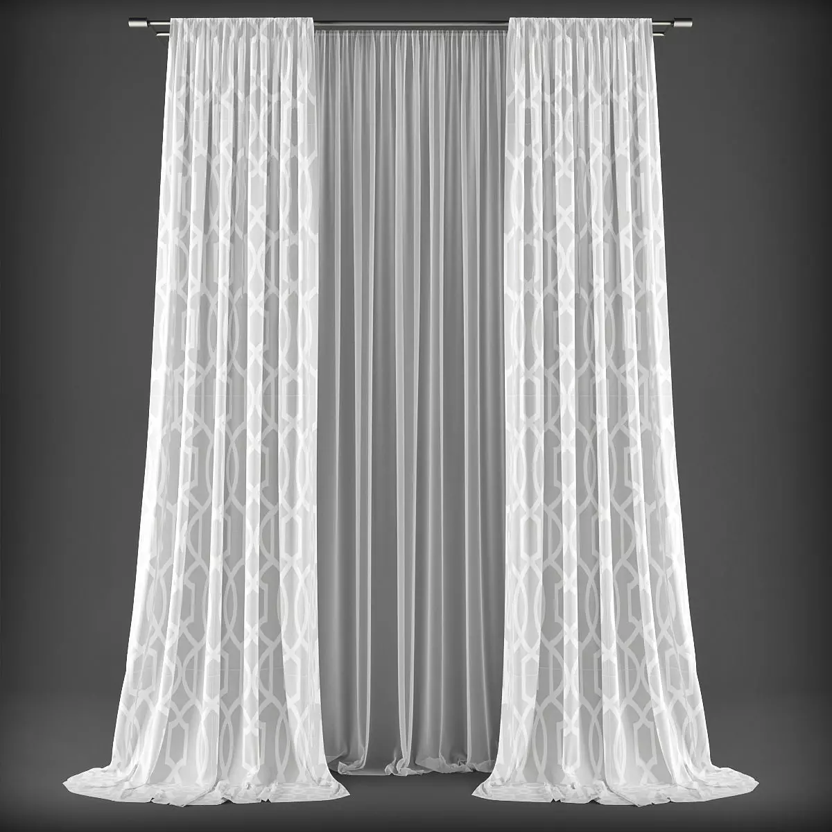 Curtain 3D model 328 Low-poly 3D model_0