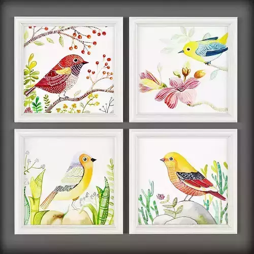 Picture Frames Low-poly 3D model