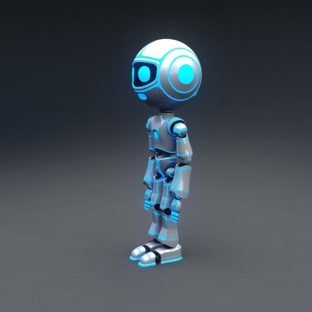 Robot Model Low-poly 3D model_1