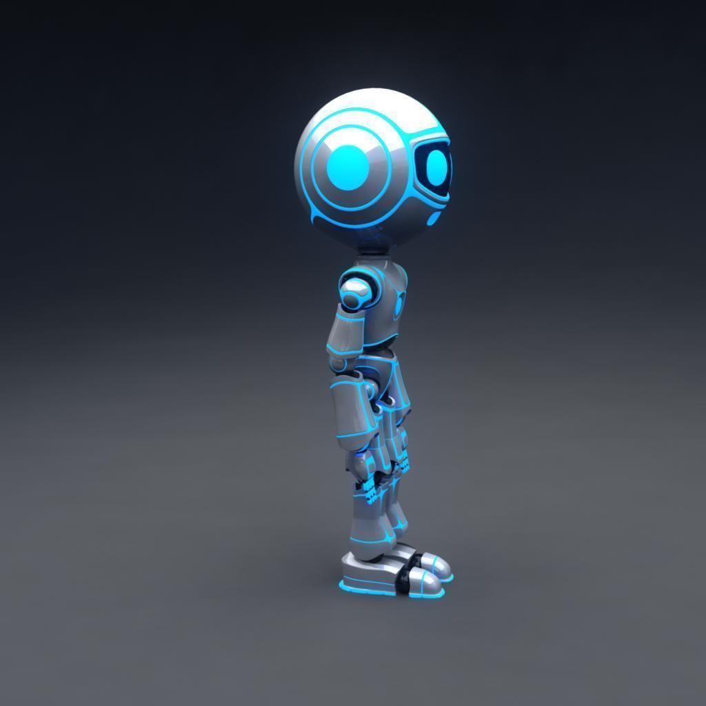 Robot Model Low-poly 3D model_2