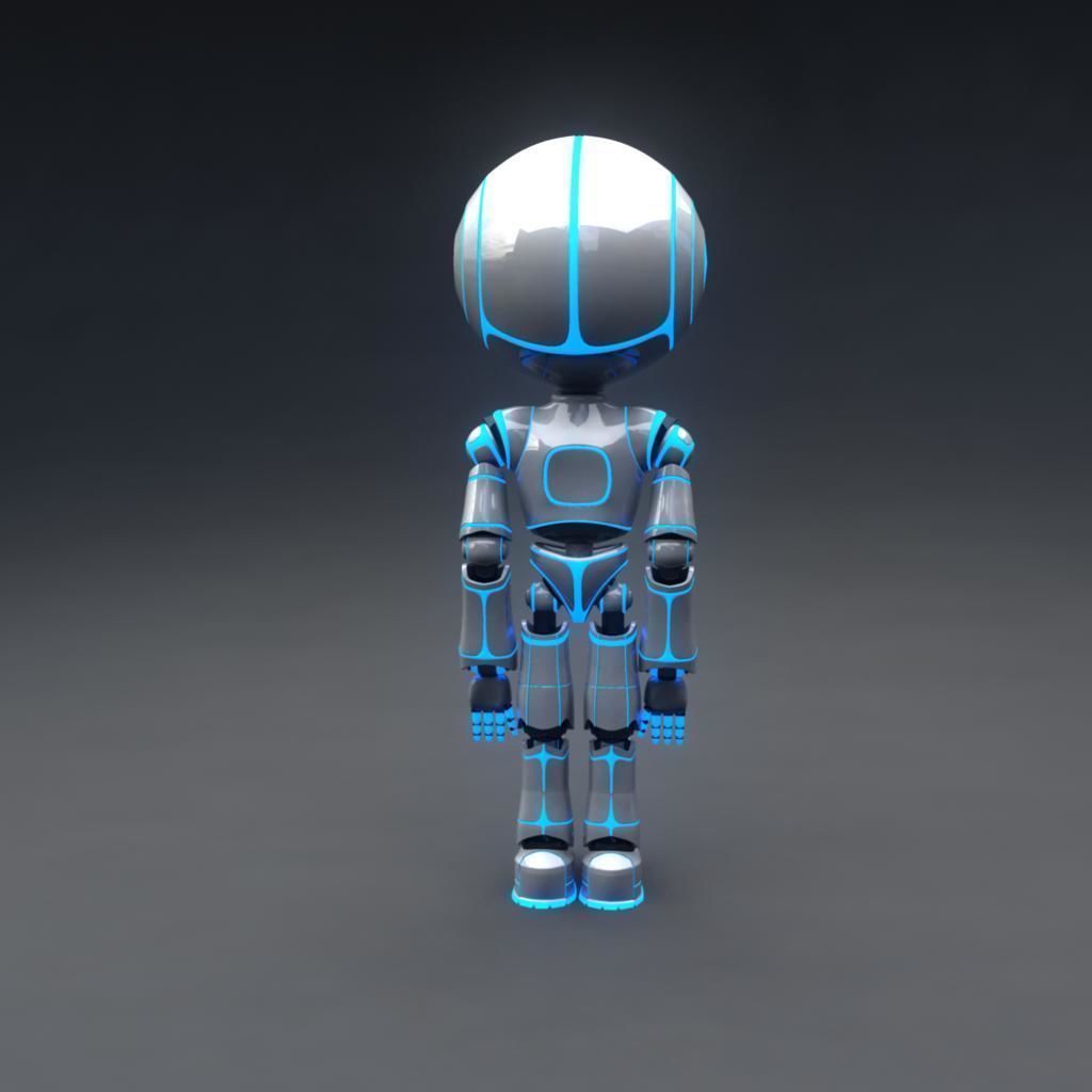 Robot Model Low-poly 3D model_3