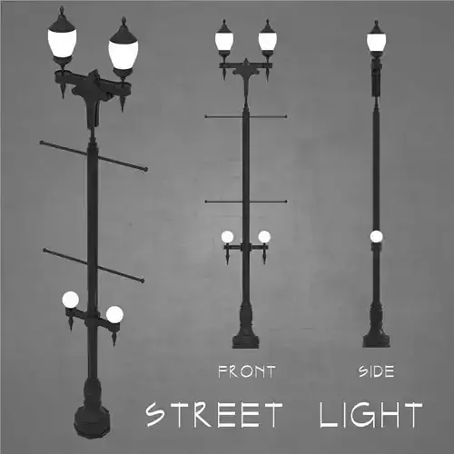  Ornate street light fixture urban design lighting for street Low-poly 3D model