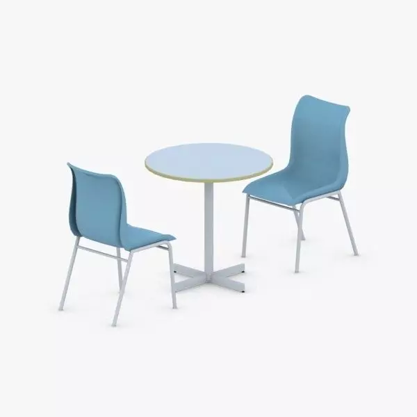0717 - Table and Chairs Set Low-poly 3D model_0