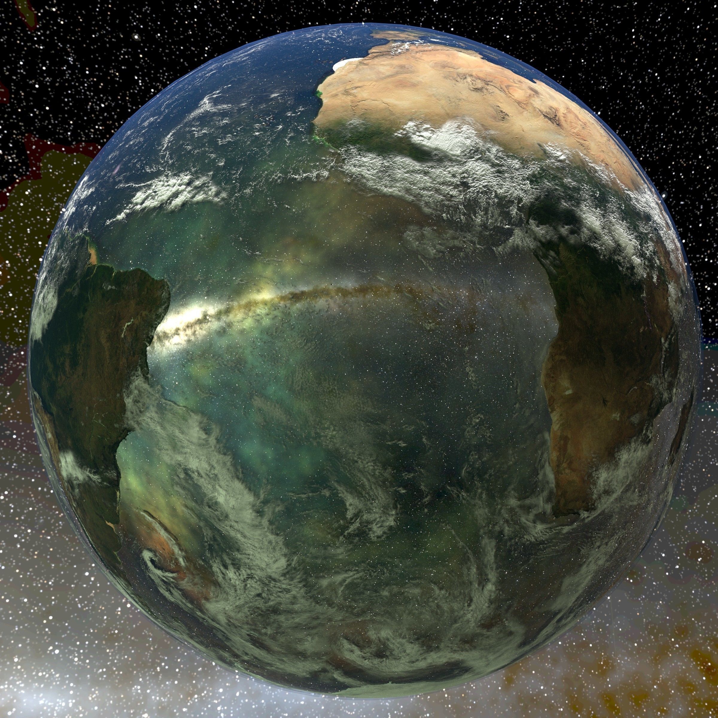 Low poly Earth from space Low-poly 3D model_4