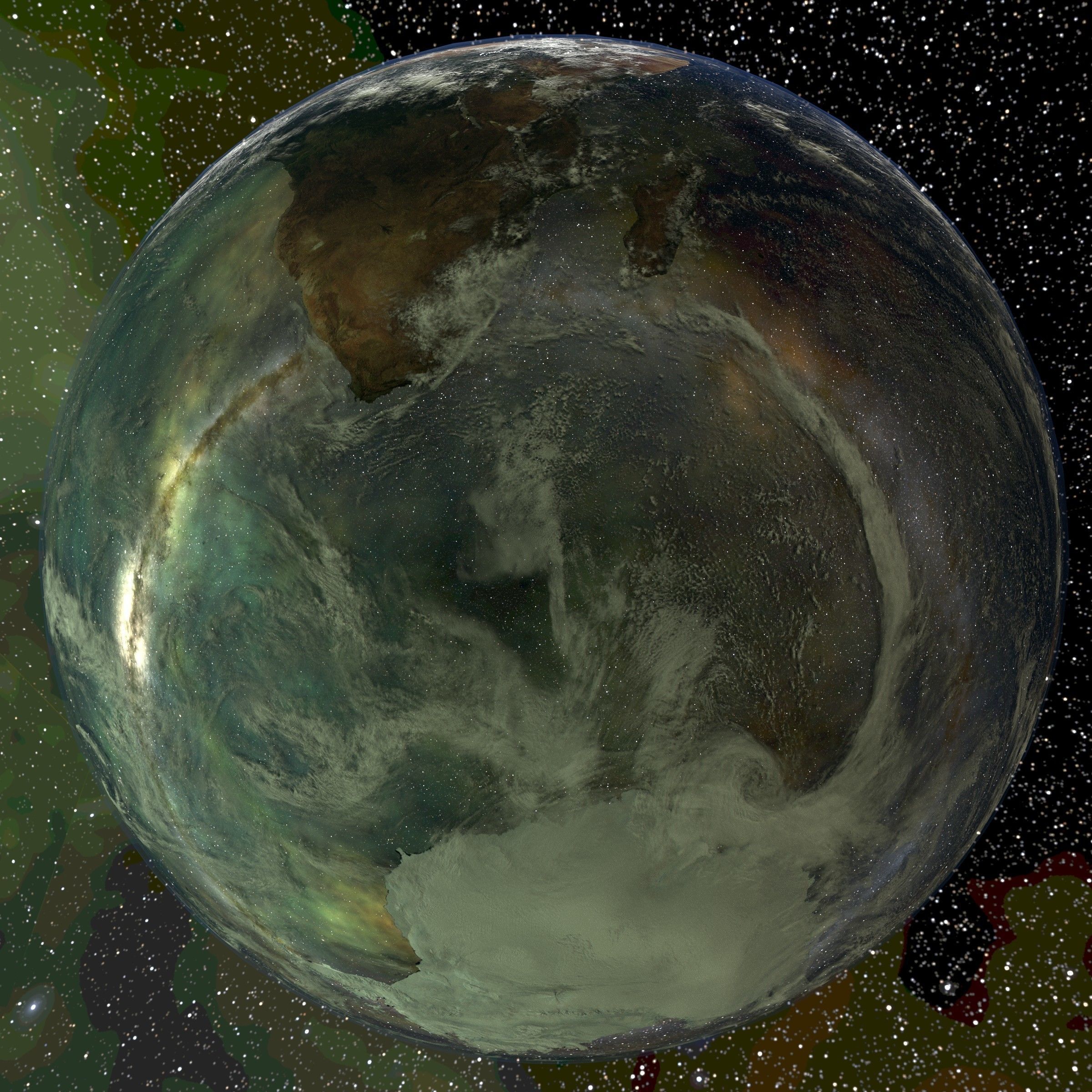 Low poly Earth from space Low-poly 3D model_3