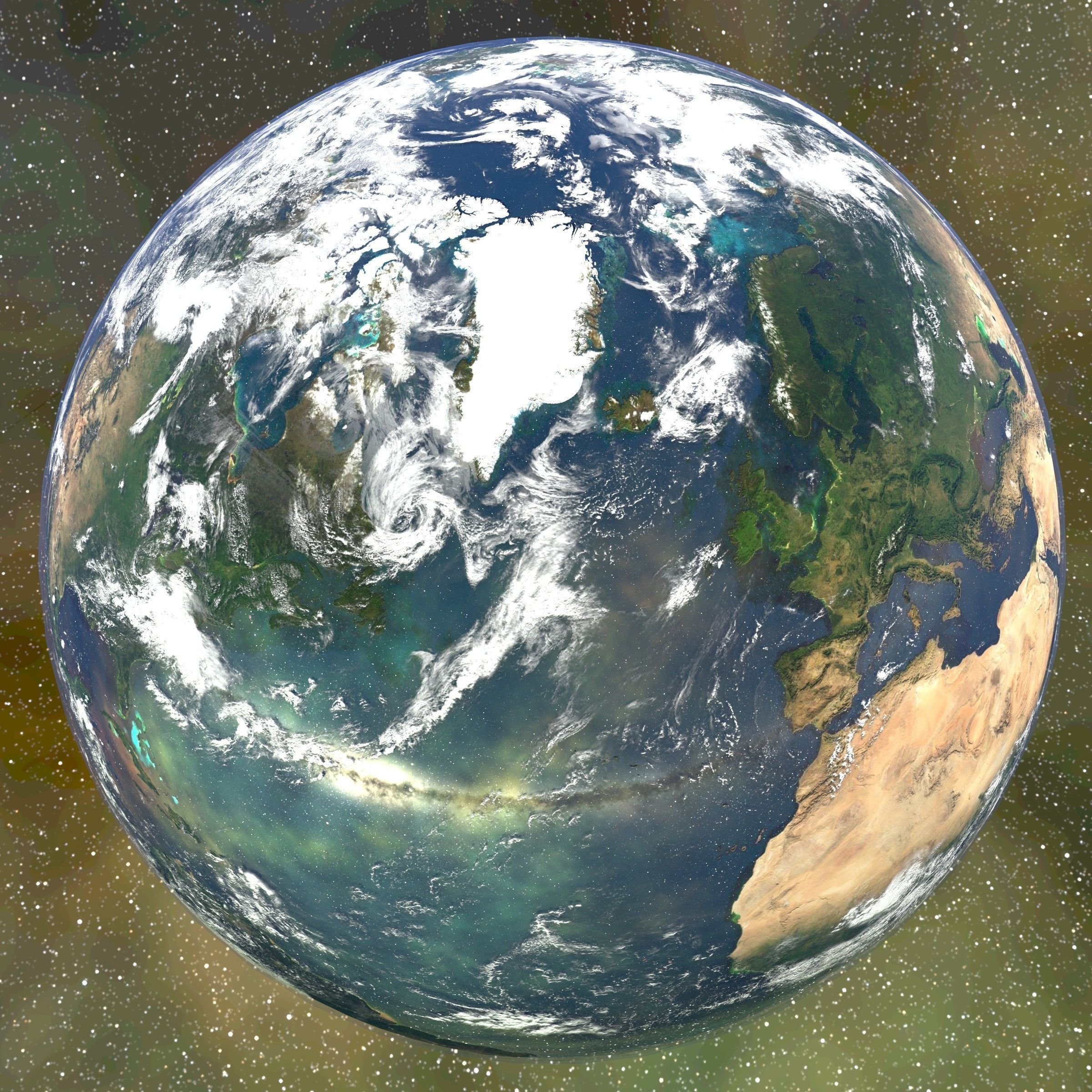 Low poly Earth from space Low-poly 3D model_2