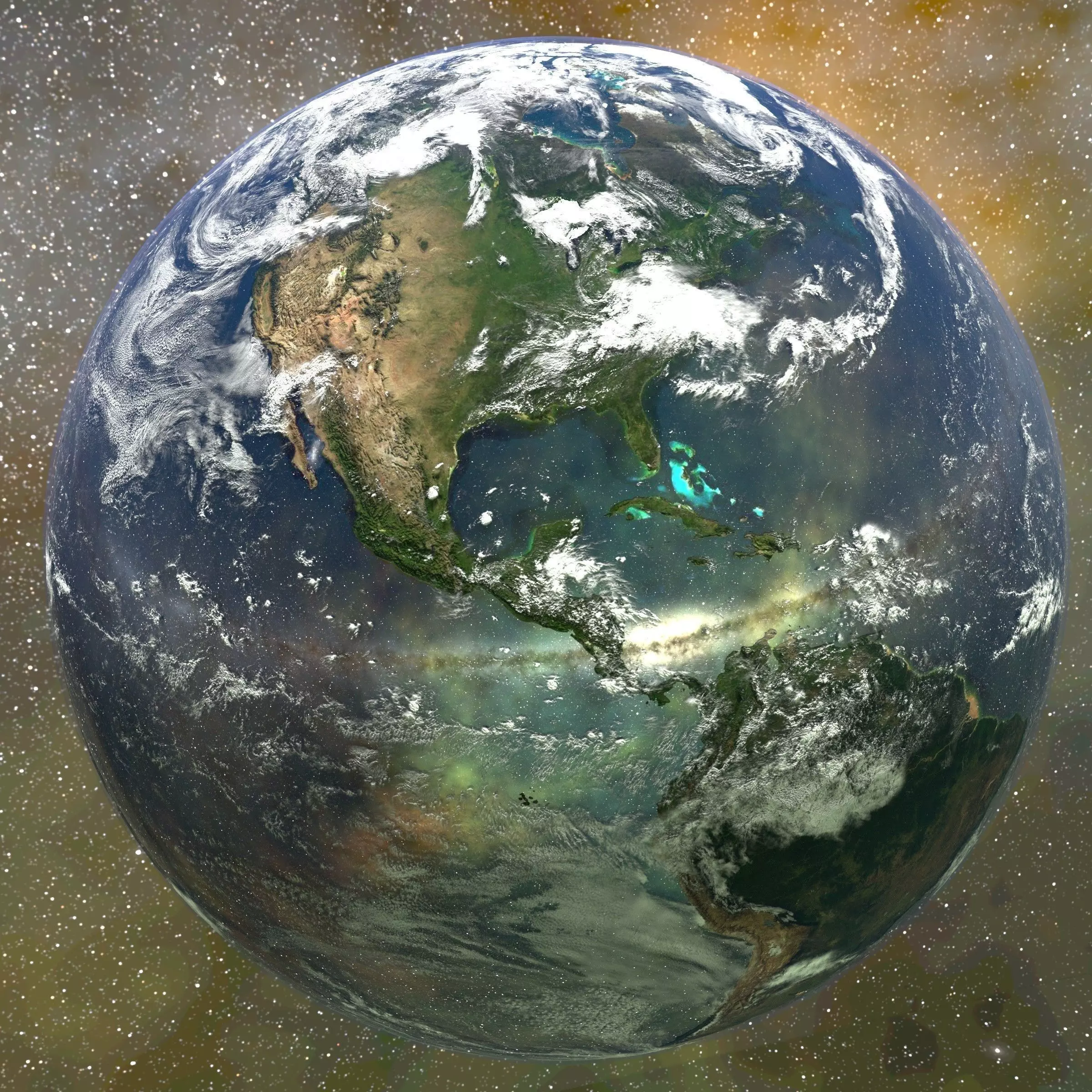 Low poly Earth from space Low-poly 3D model_0