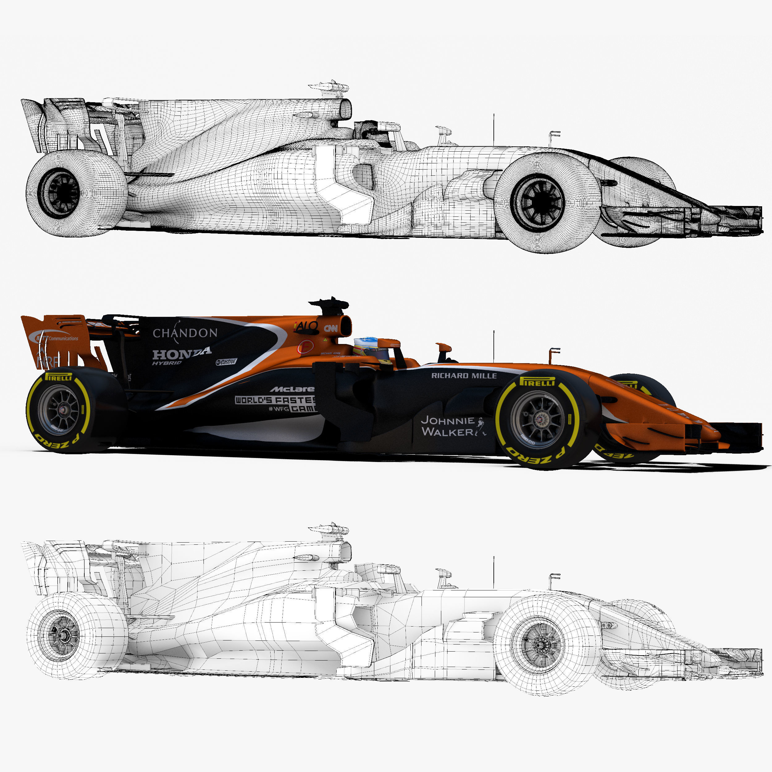 McLaren MCL32 Low-poly 3D model_6