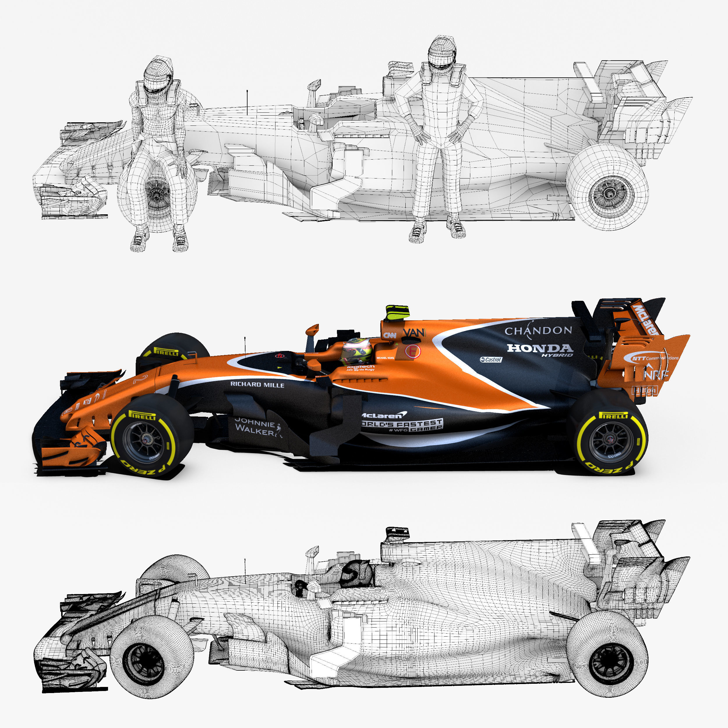 McLaren MCL32 Low-poly 3D model_3