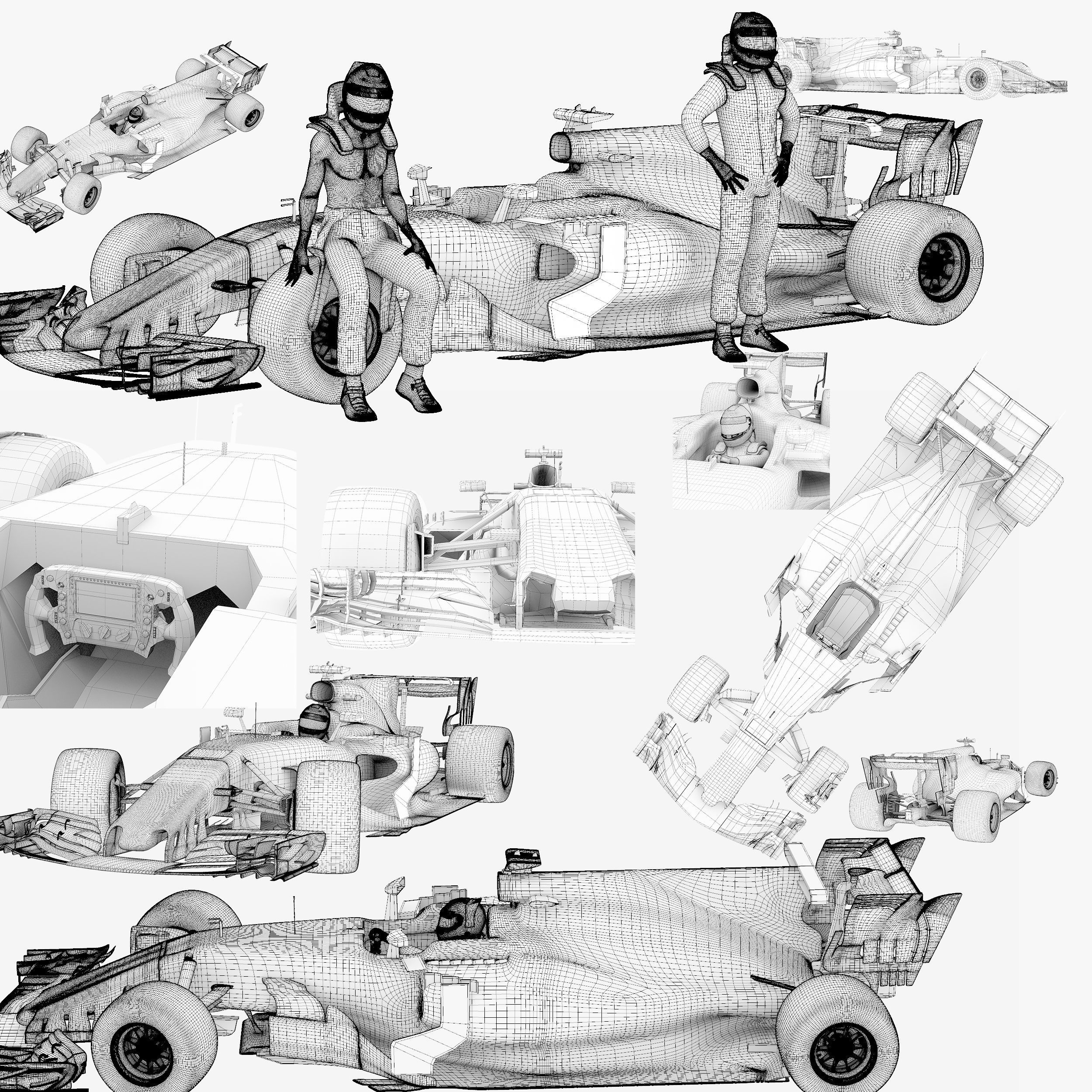 McLaren MCL32 Low-poly 3D model_8