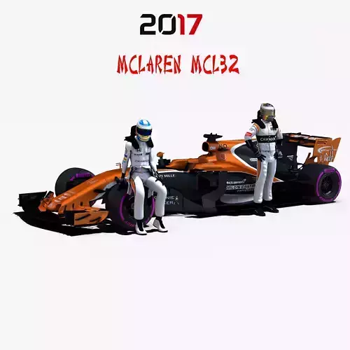 McLaren MCL32 Low-poly 3D model