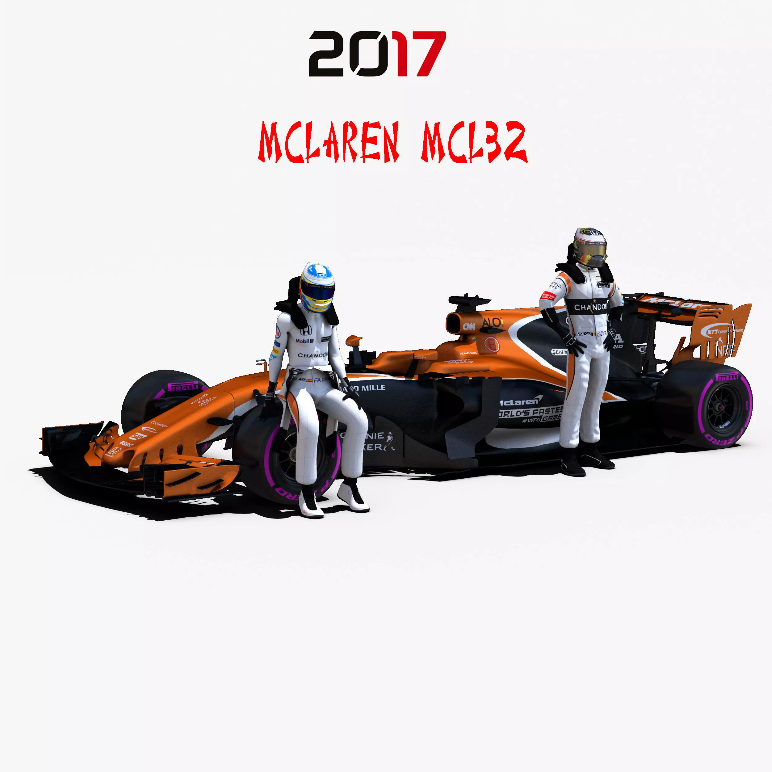 McLaren MCL32 Low-poly 3D model_0