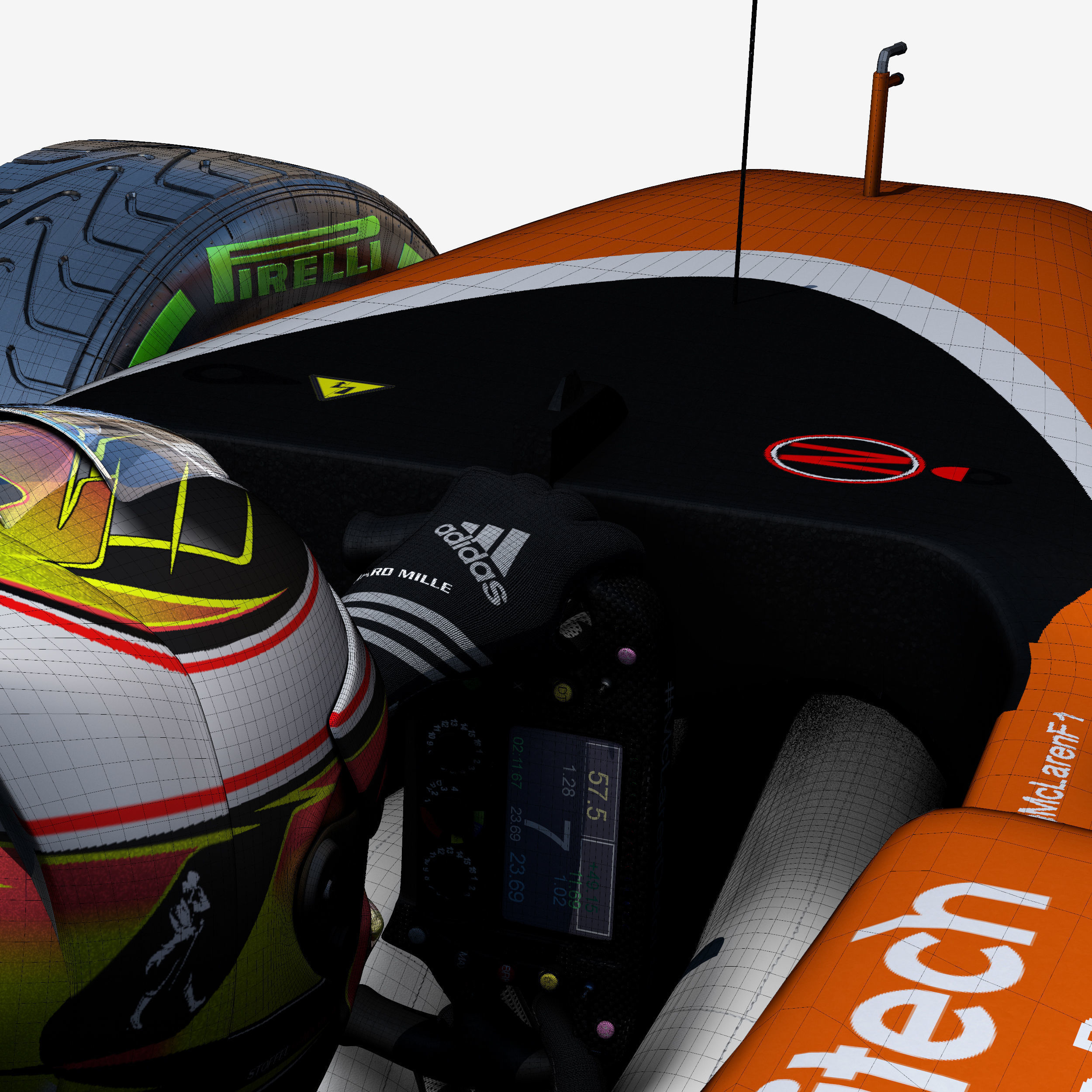 McLaren MCL32 Low-poly 3D model_4