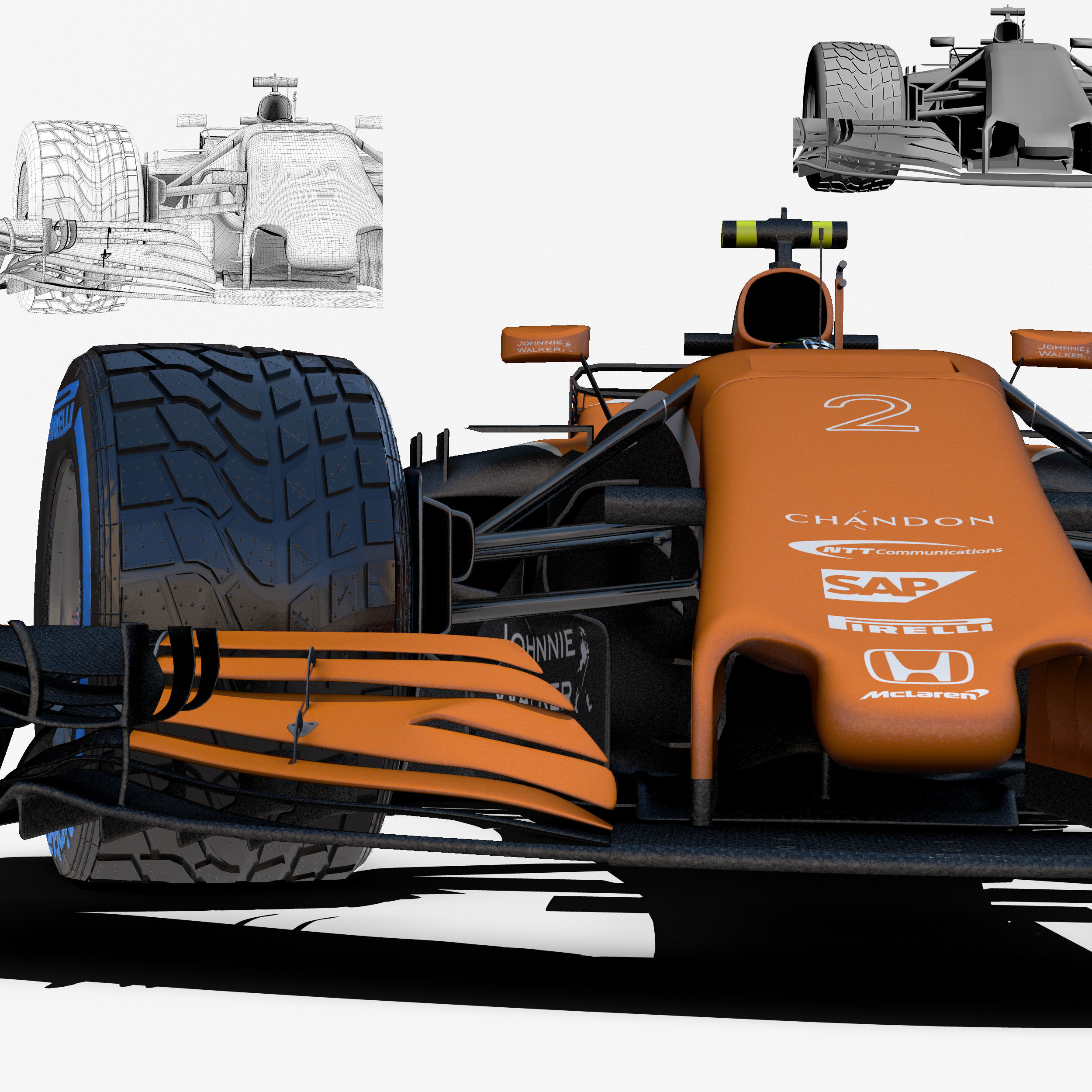 McLaren MCL32 Low-poly 3D model_11