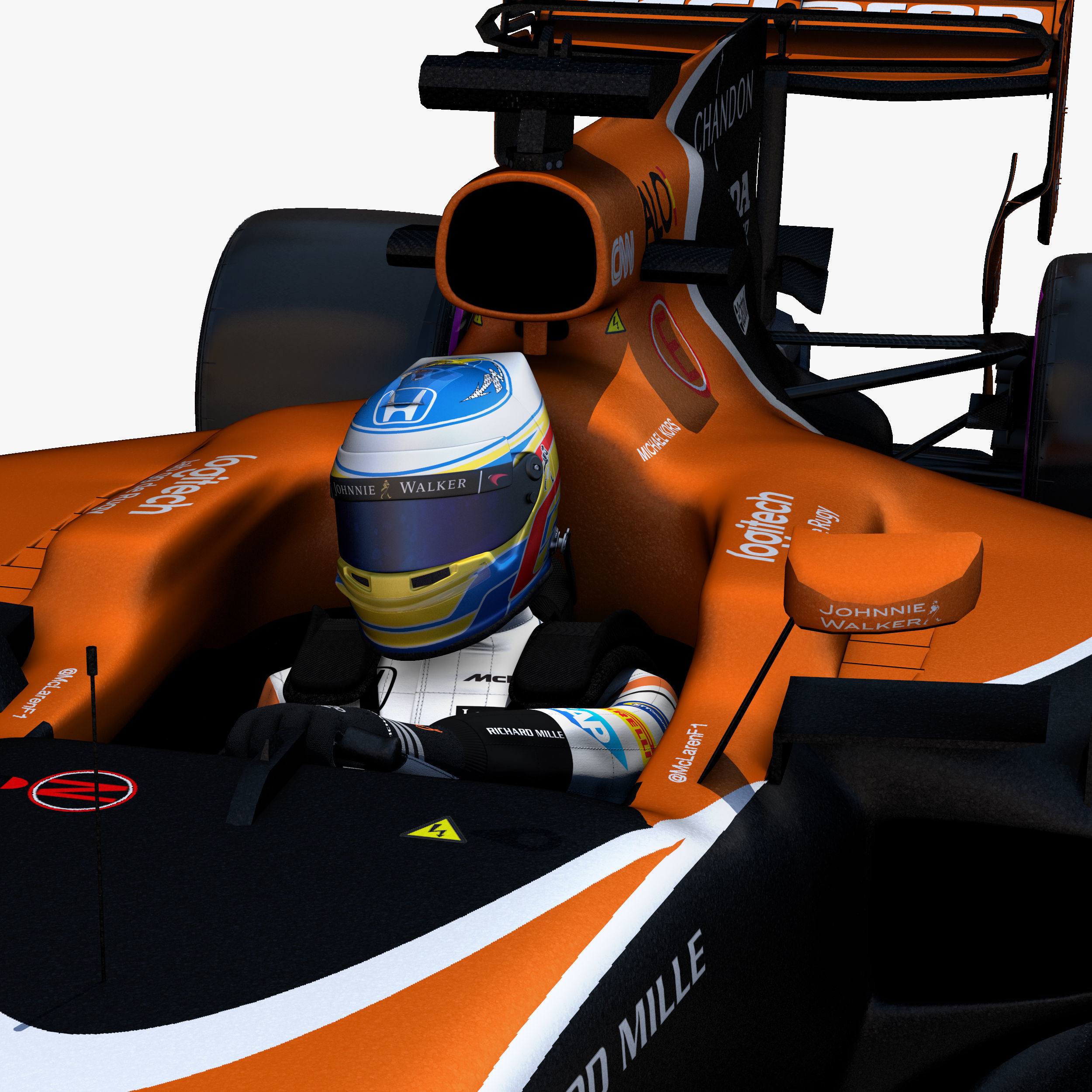 McLaren MCL32 Low-poly 3D model_9