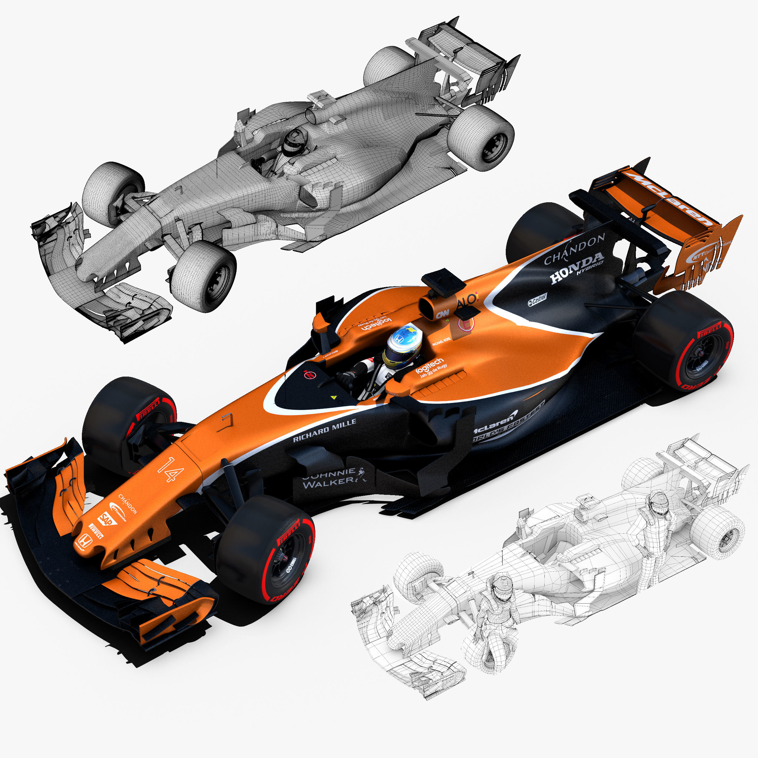 McLaren MCL32 Low-poly 3D model_1