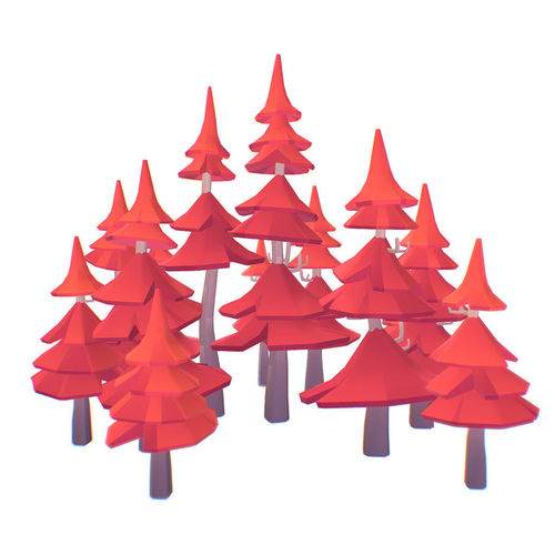 Pine Tree Set - Proto Series Low-poly 3D model