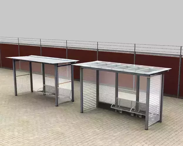 Bus Stop Modern Low-poly 3D model