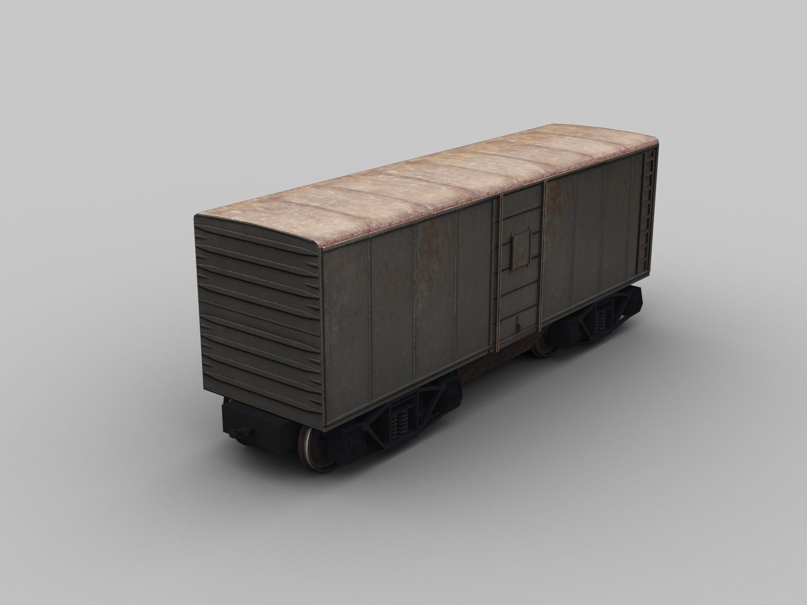 freight wagon Lowpoly Low-poly 3D model_6