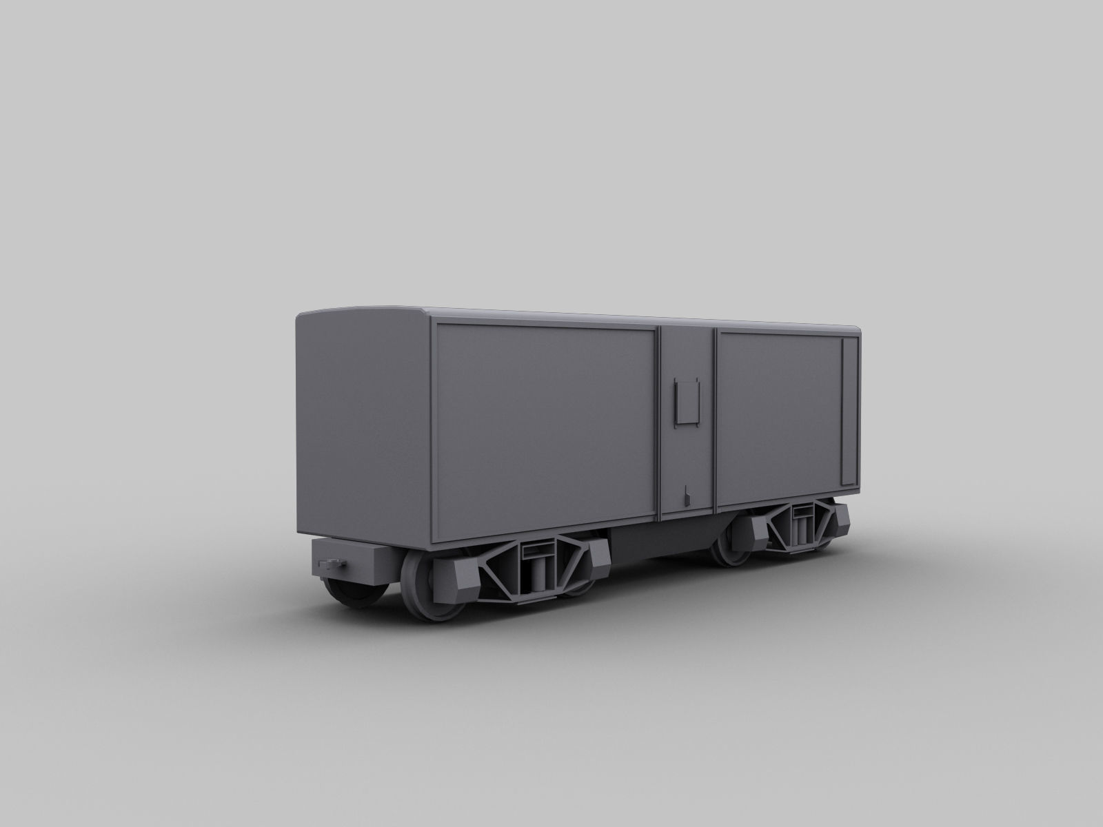 freight wagon Lowpoly Low-poly 3D model_3